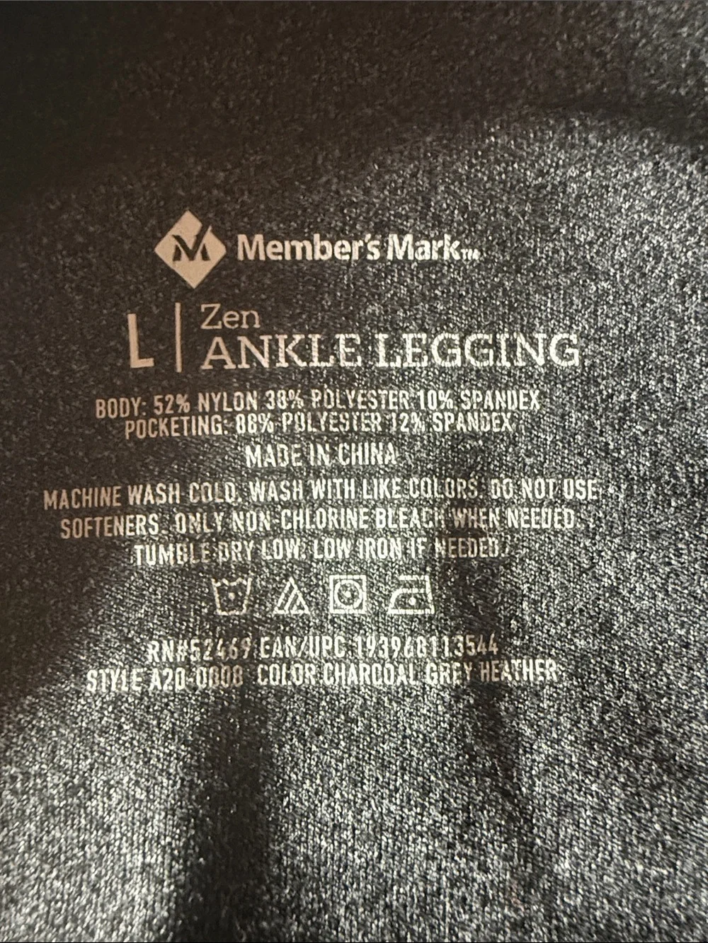 Makers Mark Zen Ankle Leggings High-Waist Active Leggings - Charcoal Gray Size L